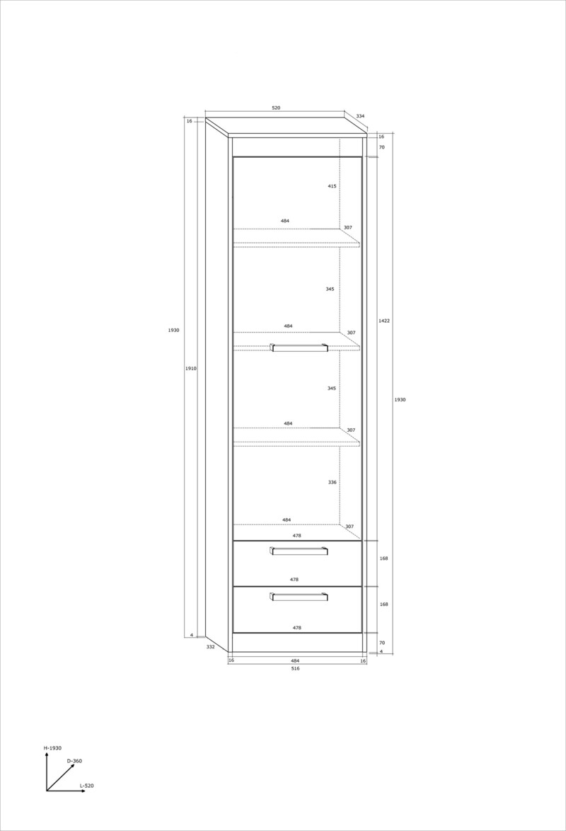 Plaukts ar durvīm ID-16010