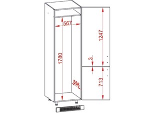 Cabinet for built-in fridge Brerra D14/DL/60/207