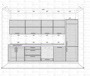 Virtuves komplekts Brerra 340 cm