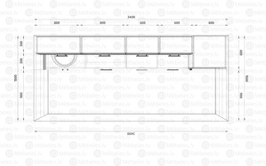 Virtuves komplekts Brerra 340 cm