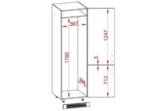 Cabinet for built-in fridge Quantum Mint D14/DL/60/207