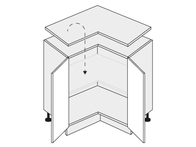 Base corner cabinet Quantum Mint D12/90