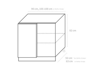 Base corner cabinet Quantum Mint D13 U