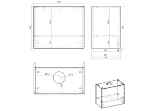 Wall cabinet for built in extractor Quantum Graphite W8/60