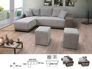 Extendable corner sofa bed Flopp L/P