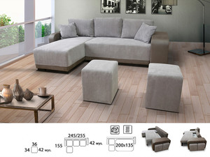 Extendable corner sofa bed Flopp L/P