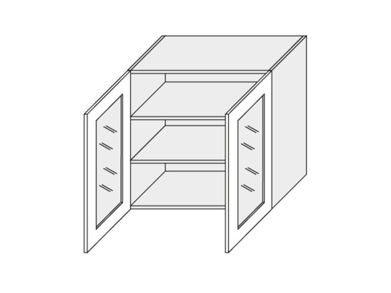 Wall showcase cabinet Bari W3S/80