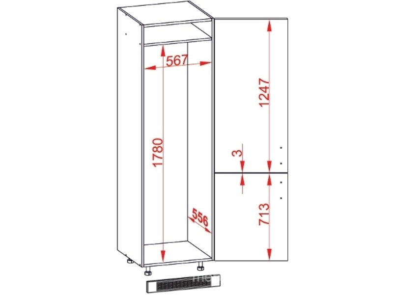 Cabinet for built-in fridge Bari D14DL/60/2017