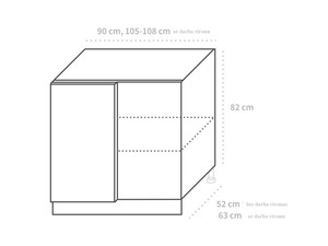 Base corner cabinet Malmo D13 U