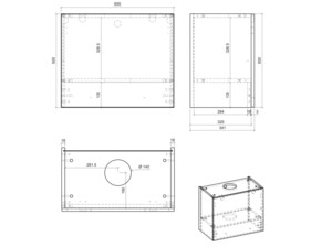 Wall cabinet for built in extractor Quantum Vanillia mat W8/60