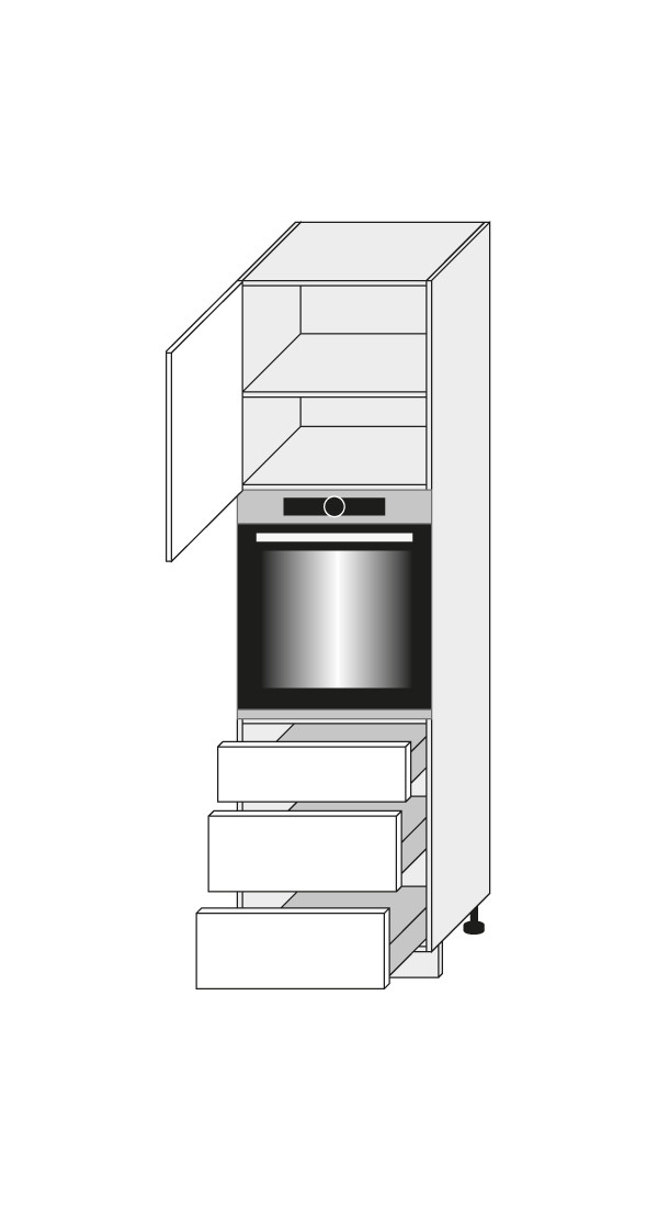 Шкаф для духовки Brerra D14/RU/3M