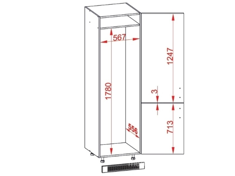Skapis iebūvējamajam ledusskapim Essen D14/DL/60/207