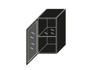 Верхний витринный шкафчик W2S/40 BLACK ALU