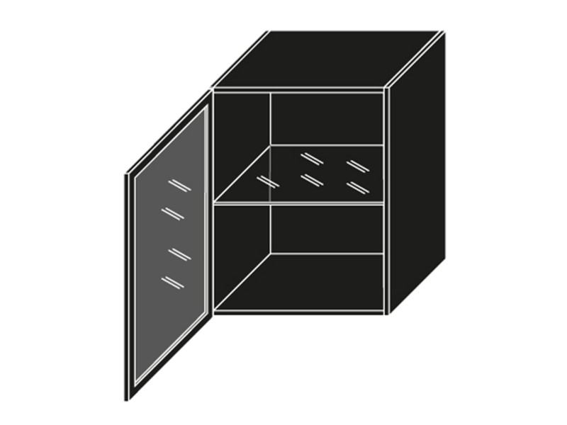 Верхний витринный шкафчик W3S/60 BLACK ALU