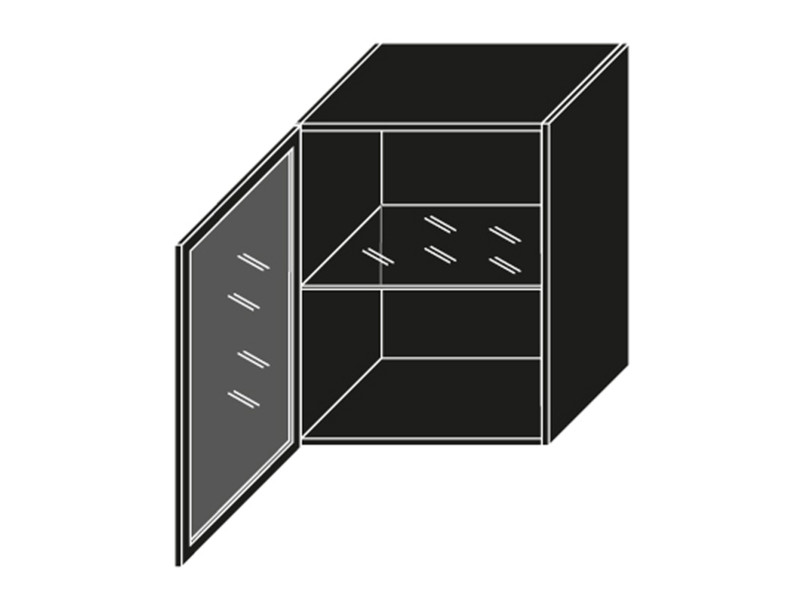 Augšējais vitrīnas skapītis W3S/60 BLACK ALU