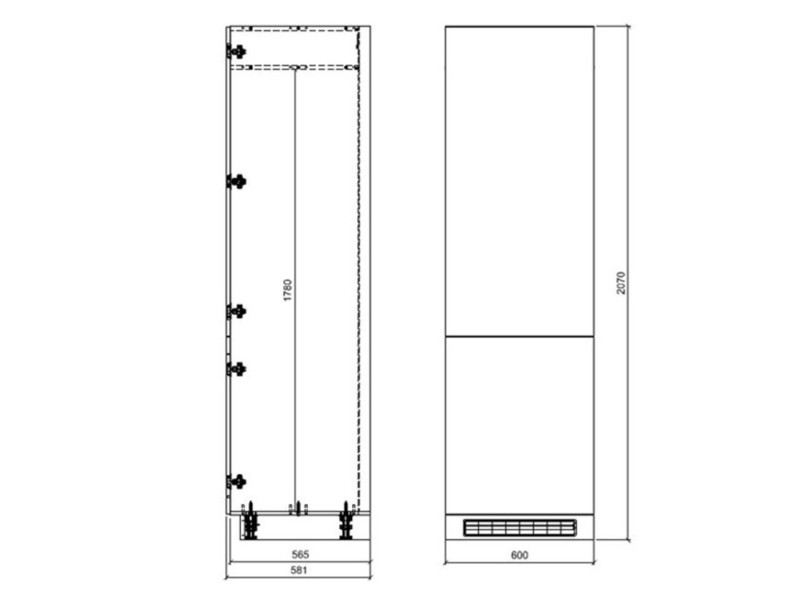 Cabinet for built-in fridge Rimini D14/DL/60/207