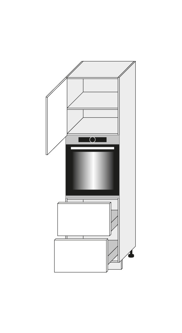 Kitchen cabinet Platinium White D14/RU/2M 356