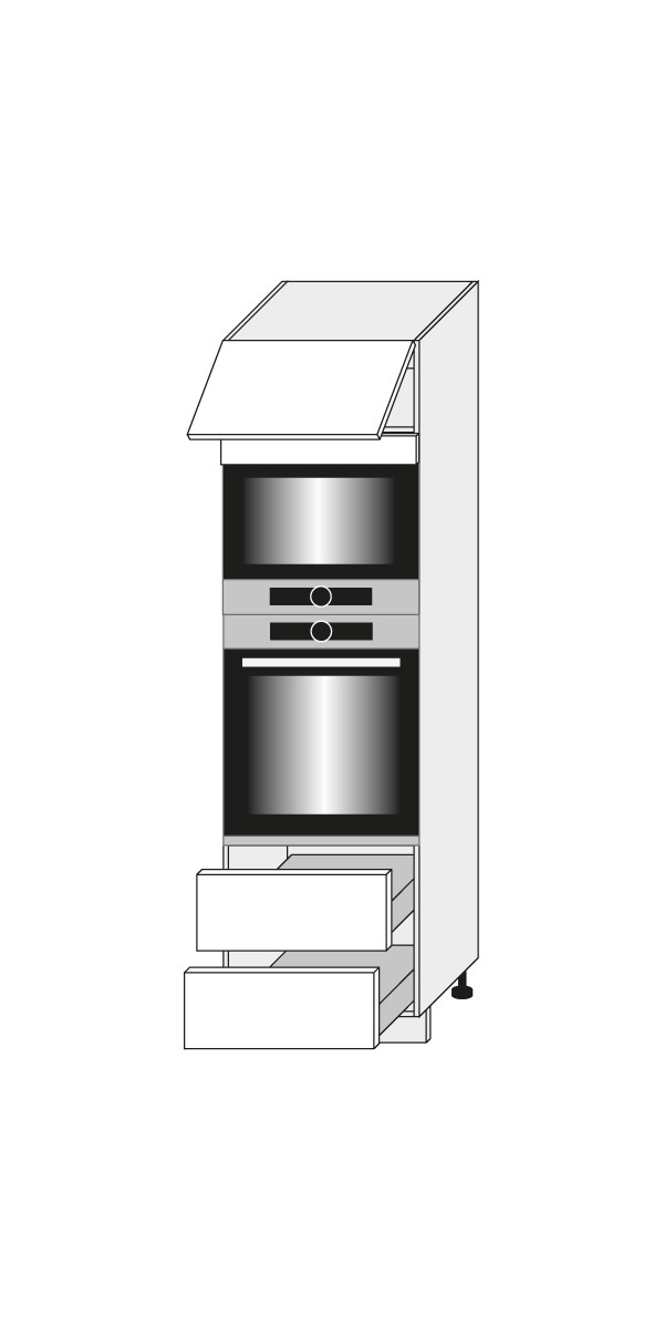 Kitchen cabinet Platinium White D14/RU/2M 284