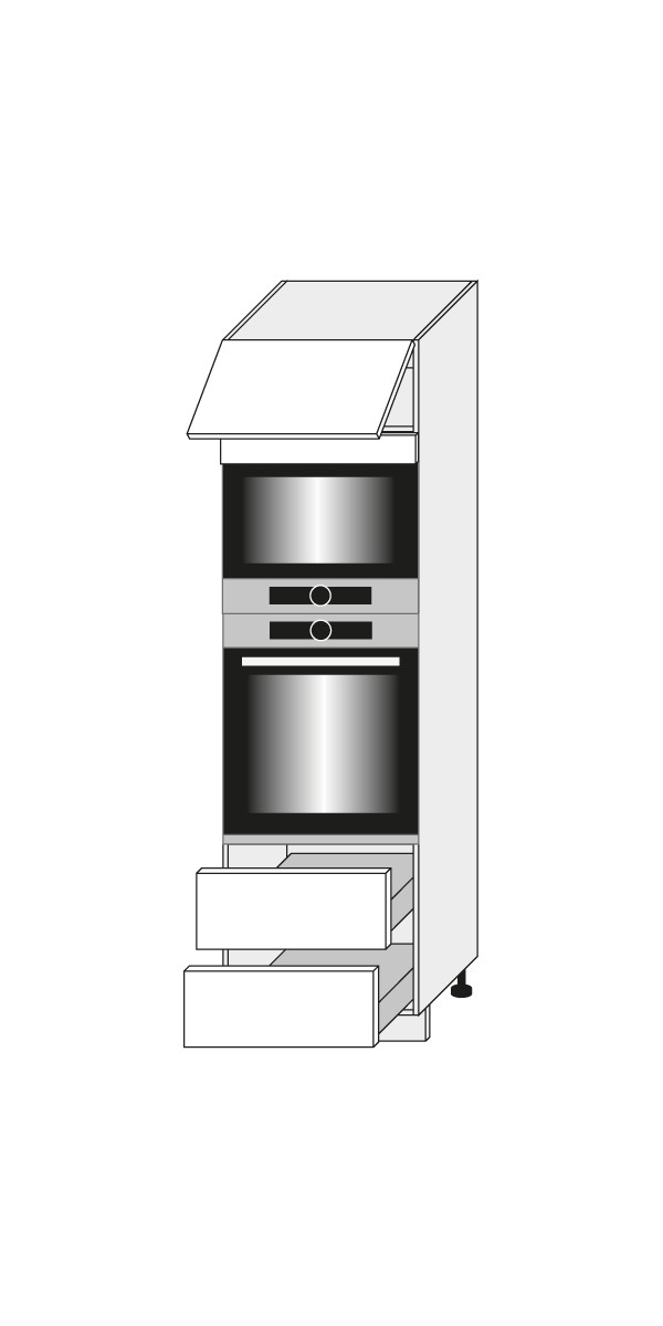 Virtuves skapis Platinium White D14/RU/2A 284