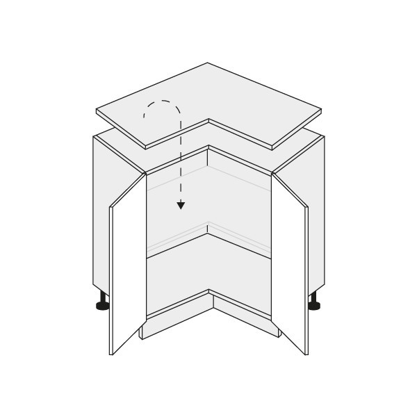 Base corner cabinet Forli D12/90