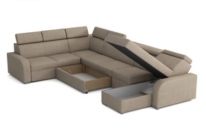Extendable corner sofa bed Dave 2r+R+2p+1p(65)+LC (P/L)