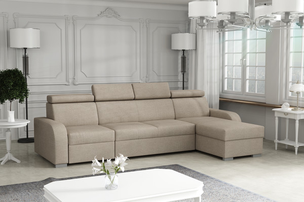 Extendable corner sofa bed Dave 1p(65)+2r+LC (P/L)