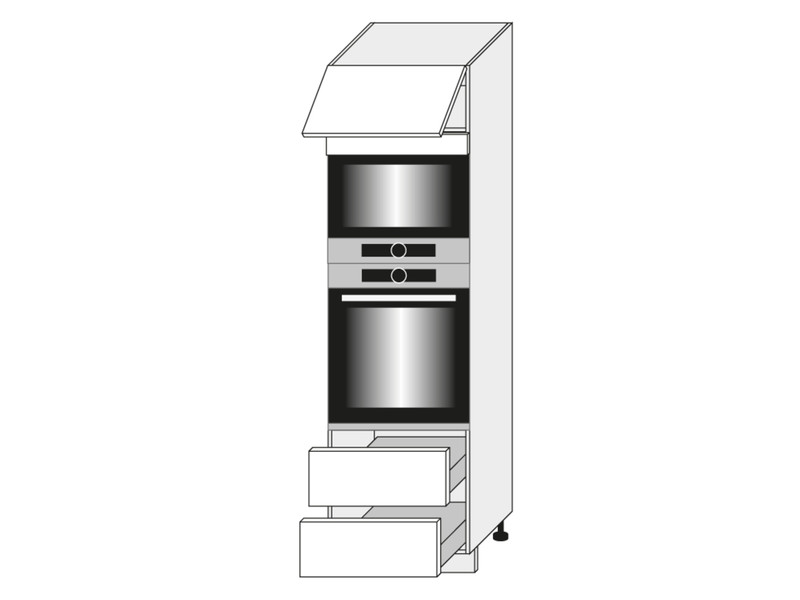 Skapis cepeškrāsnij un mikroviļņu krāsnij Livorno D14/RU/2M 284