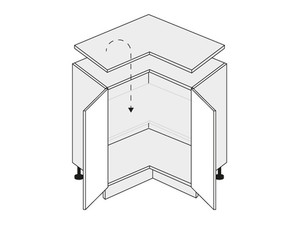 Apakšējais stūra skapītis Wood D12/90