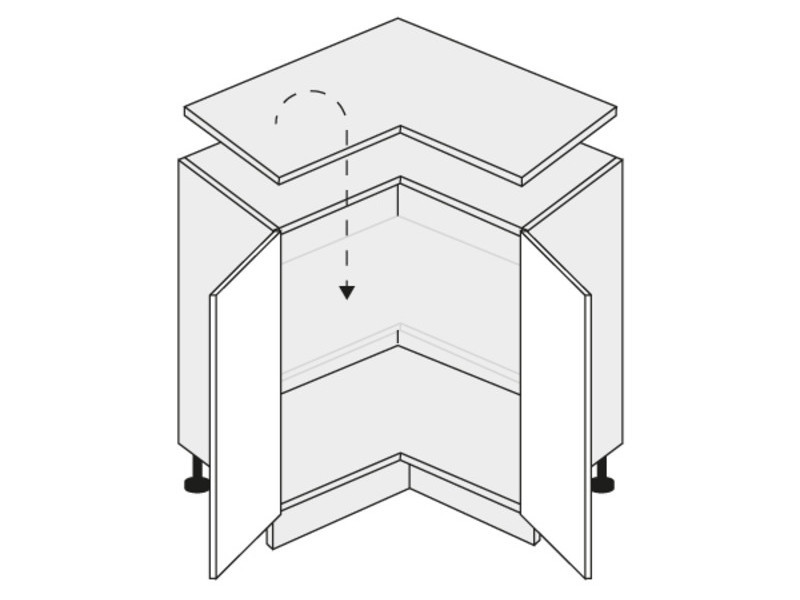 Apakšējais stūra skapītis Wood D12/90