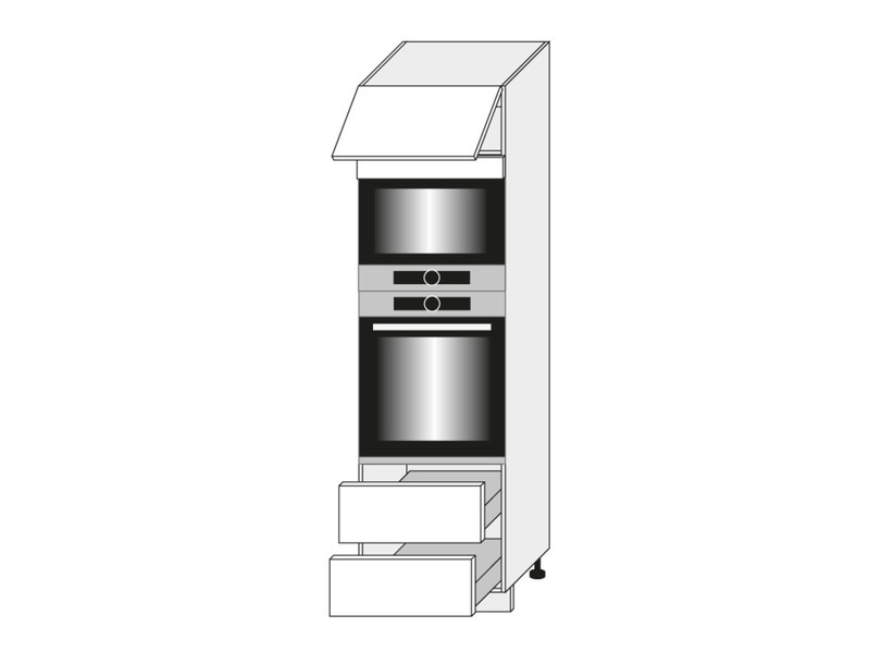 Skapis cepeškrāsnij un mikroviļņu krāsnij Treviso D14/RU/2M 284