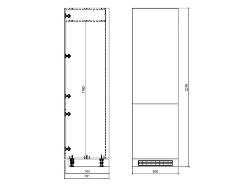 Skapis iebūvējamajam ledusskapim Treviso D14/DL/60/207 P