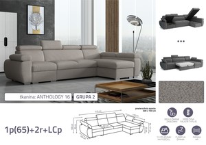 Stūra dīvāns izvelkams Aston 1p(65)+2r+LCp