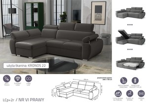 Stūra dīvāns izvelkams Aston LCp+2r