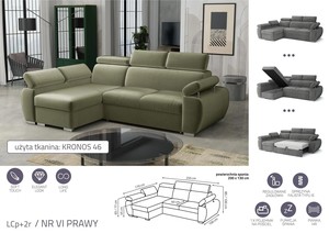 Stūra dīvāns izvelkams Aston LCp+2r