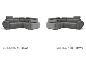 Extendable corner sofa bed Aston 2r+R+1p(80)