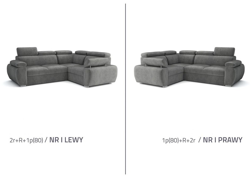Extendable corner sofa bed Aston 2r+R+1p(80)