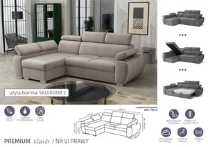 Stūra dīvāns izvelkams Aston Premium LCp+2r