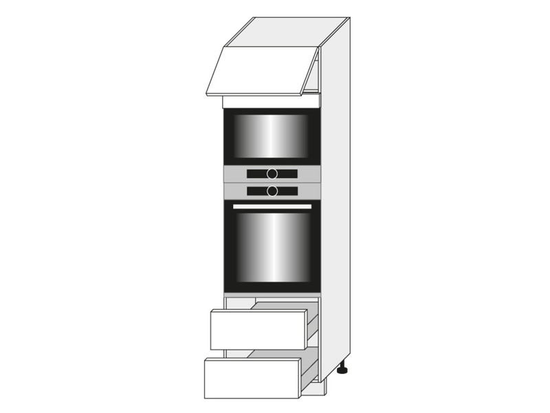 Шкаф для духовки и микроволновой печи Quantum Graphite D14/RU/2R 284