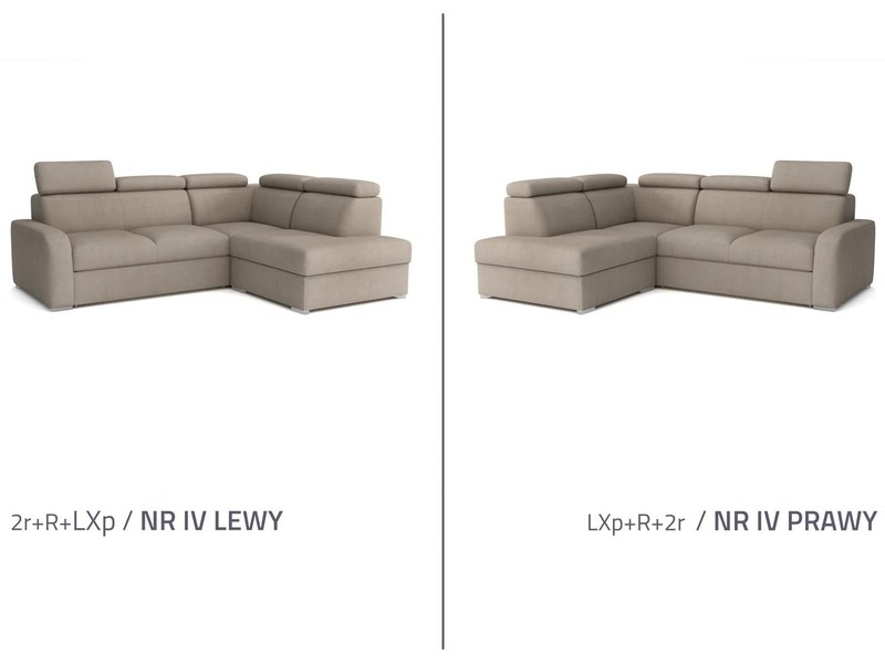 Extendable corner sofa bed Dave LXp+R+2r