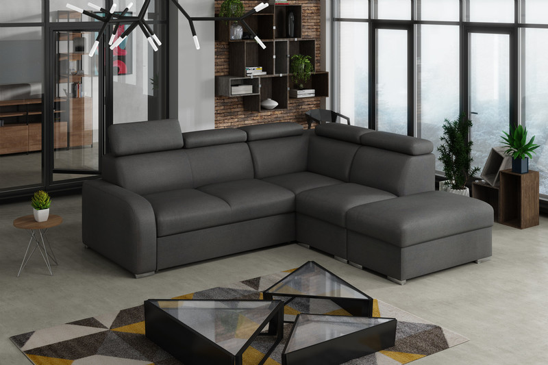 Extendable corner sofa bed Dave 2r+R+1p(65)+PUFA p