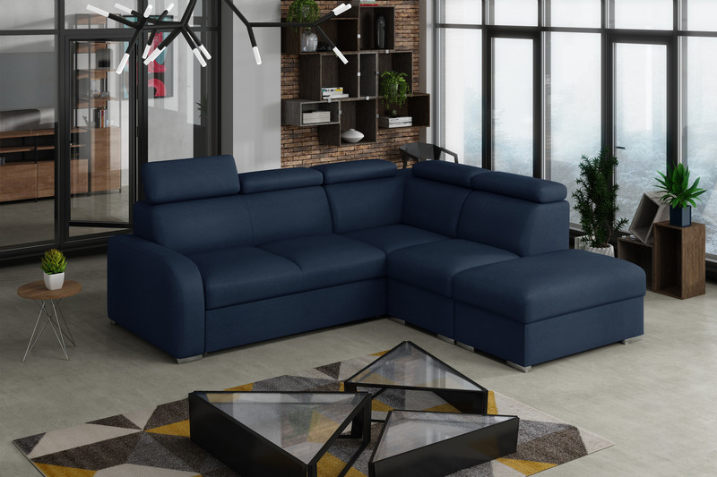 Extendable corner sofa bed Dave 2r+R+1p(65)+PUFA p