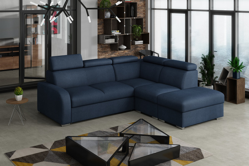 Extendable corner sofa bed Dave 2r+R+1p(65)+PUFA p