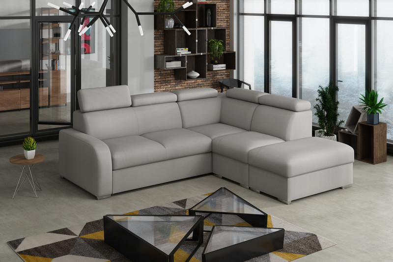 Extendable corner sofa bed Dave 2r+R+1p(65)+PUFA p