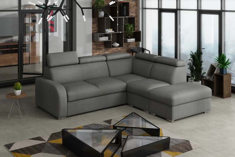 Extendable corner sofa bed Dave 2r+R+1p(65)+PUFA p