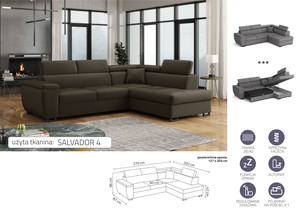 Extendable corner sofa bed Cabo premium