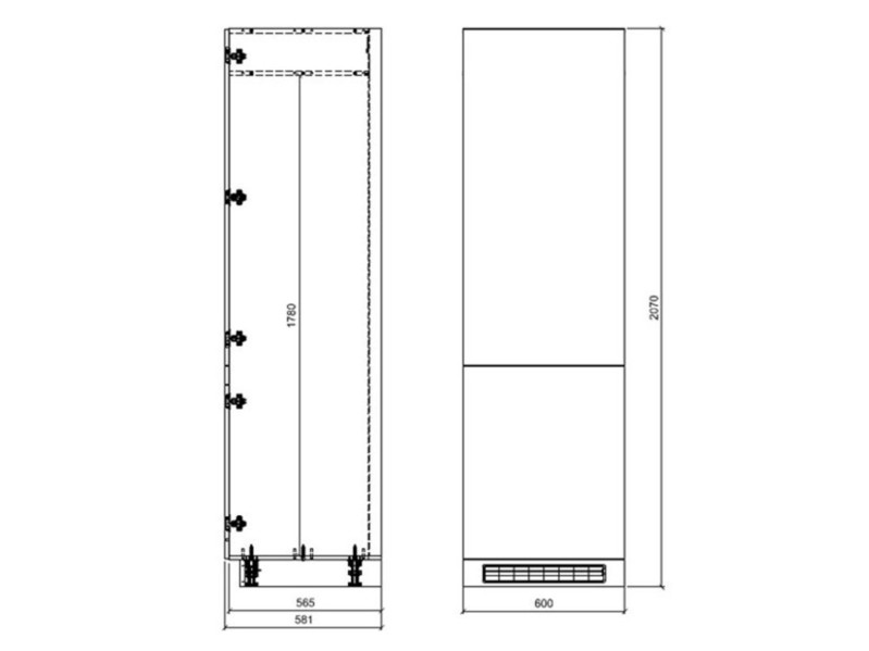 Cabinet for built-in fridge Carrini D14/DL/60/207 P