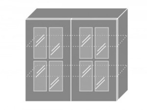Wall showcase cabinet Prato W3S/90
