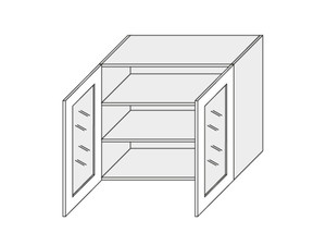 Wall showcase cabinet Prato W3S/90