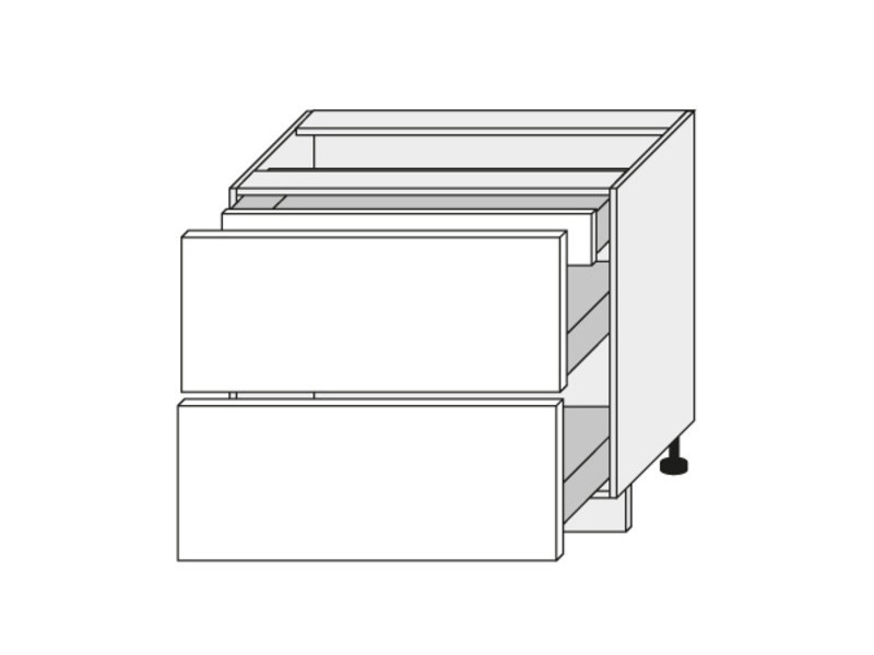 Base cabinet Silver Sonoma D2A/90/1A