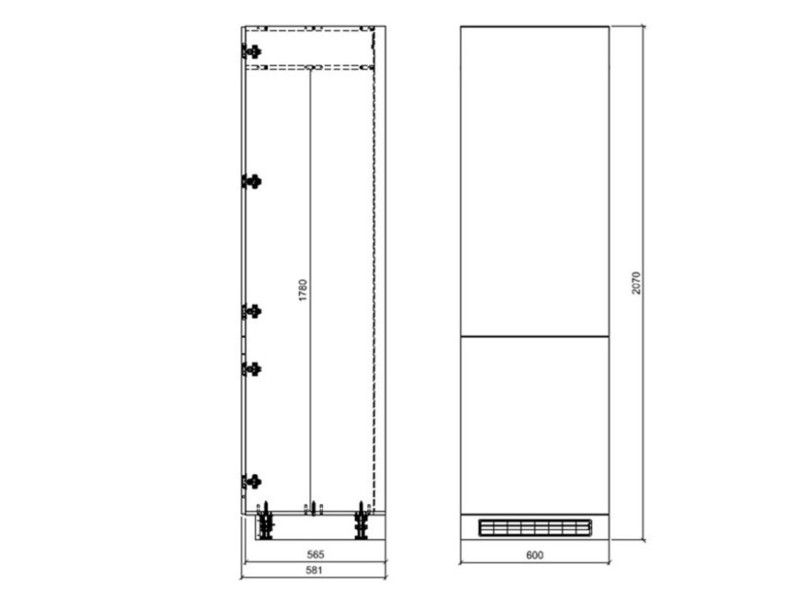 Cabinet for built-in fridge Bonn D14/DL/60/207